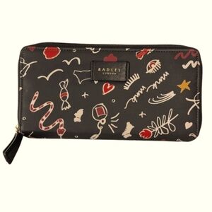 Radley London Black Graphic Matinee Zip Around Wallet